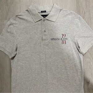 Armani Jeans Light Gray Polo Shirt for Men